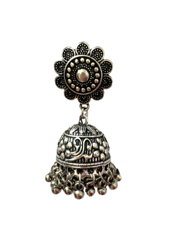 Ethnic Indian Small German Silver Jhumki Earring