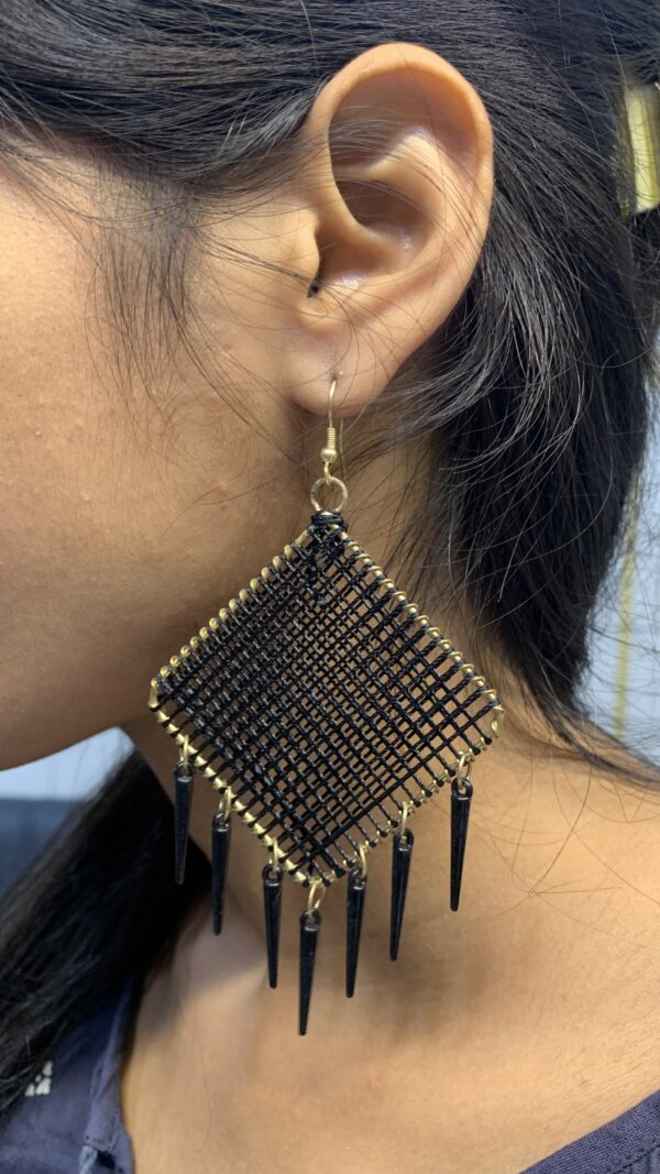 Black Thread Handcrafted Earring